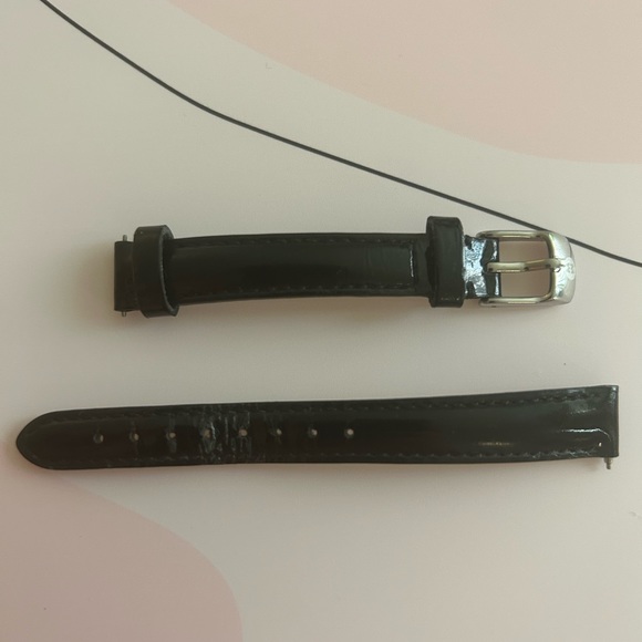 Michele 18mm Black Leather Watch Straps - Picture 1 of 3